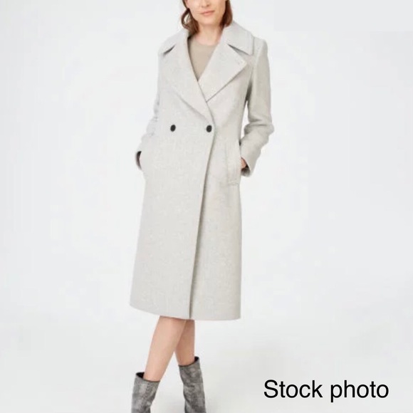 CLUB MONACO GREY WOOL DAYLINA KNEE LENGTH COAT - Picture 1 of 16